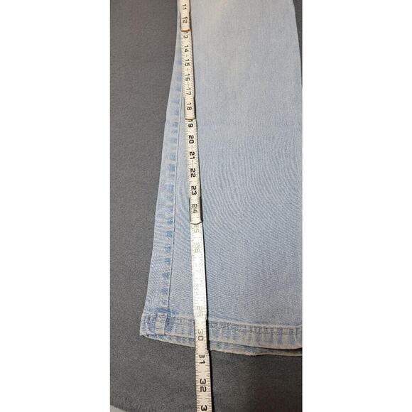 Revolt Jeans Womens 7/8 Mid Rise Bootcut Light Blue Denim - Punk Detail - Picture 9 of 9